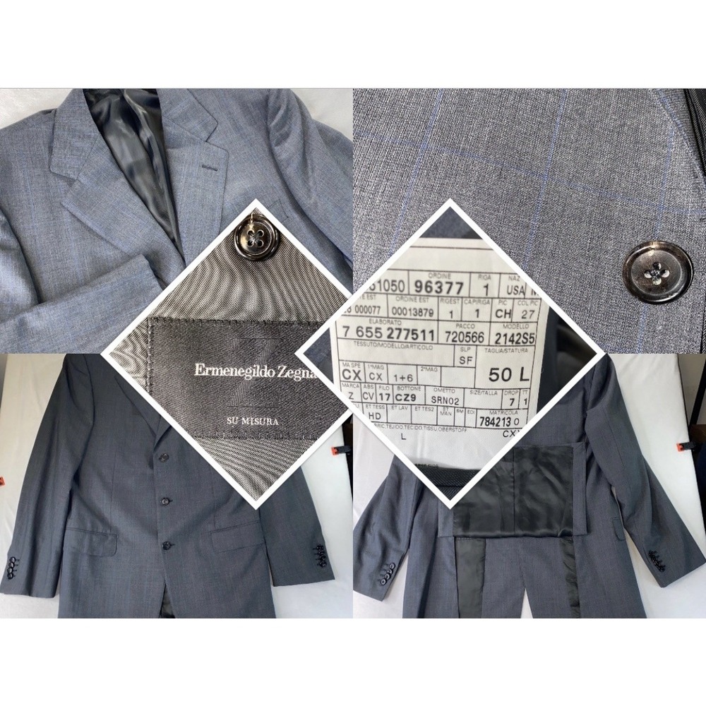 Ermenegildo Zegna High Performance Blazer EU 50L US 40L Double Vent Window Payne